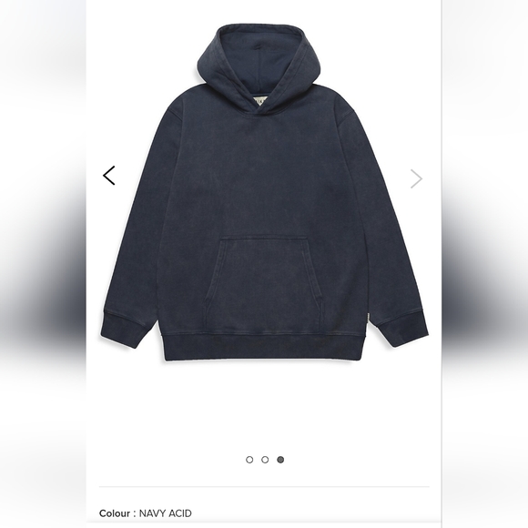 NWT TAIKAN Heavyweight Fleece Custom Pullover Hoodie Navy Acid - Picture 1 of 4